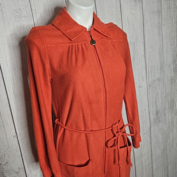 Vintage 70s Groovy Miss Elaine Orange Wide Leg Jumpsuit - Picture 6 of 9